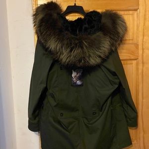 Designer Original Luxurious Real Fur Lined Coat New With Tags